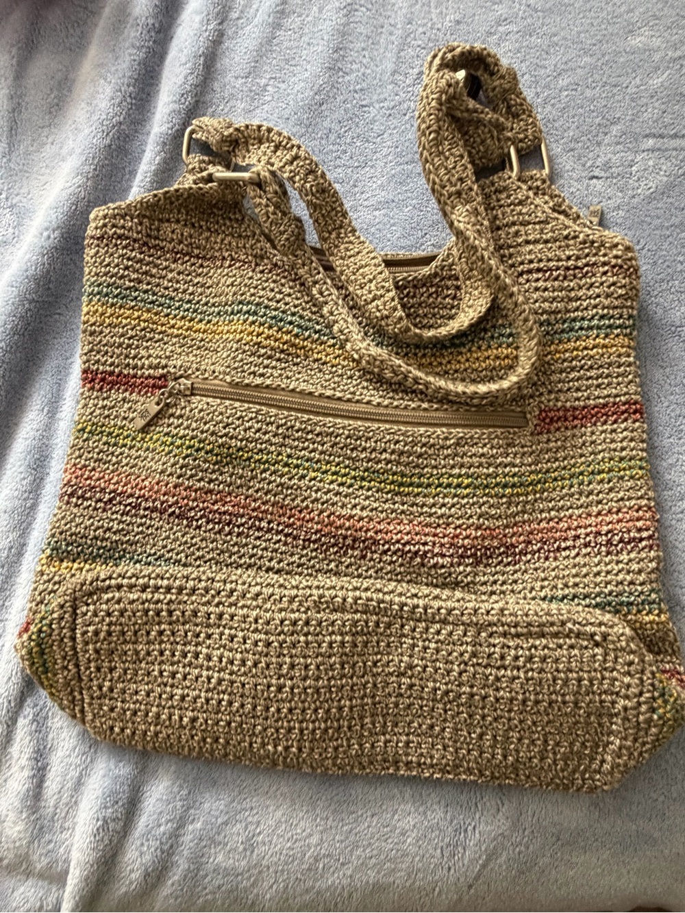 SAK Woven Tote Bag with Multicolor Accents - Natural